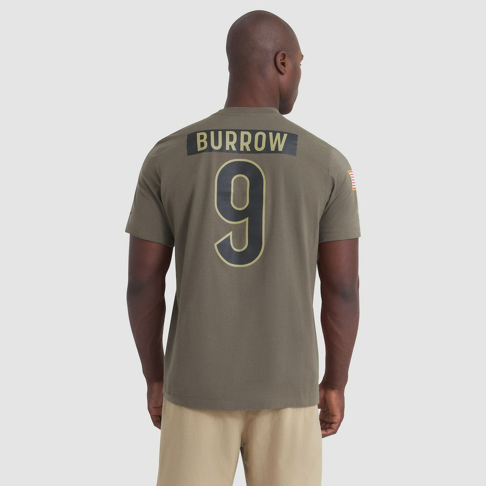NFL Cincinnati Bengals Joe Burrow  2025 Salute to Service Name & Number T-Shirt