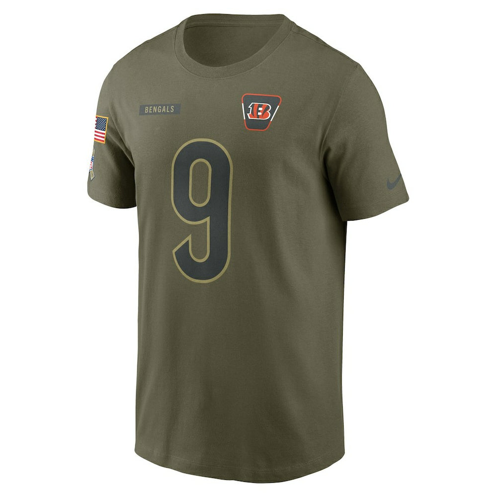 NFL Cincinnati Bengals Joe Burrow  2025 Salute to Service Name & Number T-Shirt