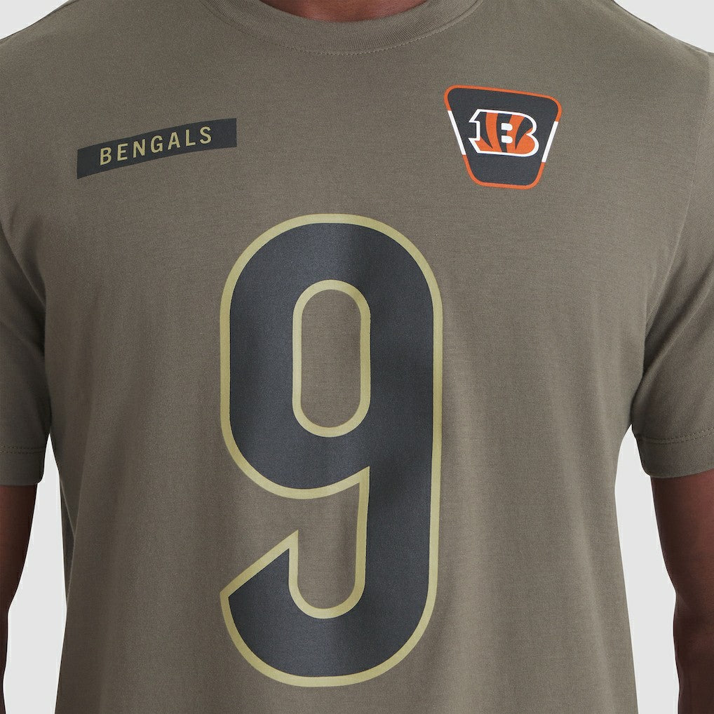 NFL Cincinnati Bengals Joe Burrow  2025 Salute to Service Name & Number T-Shirt