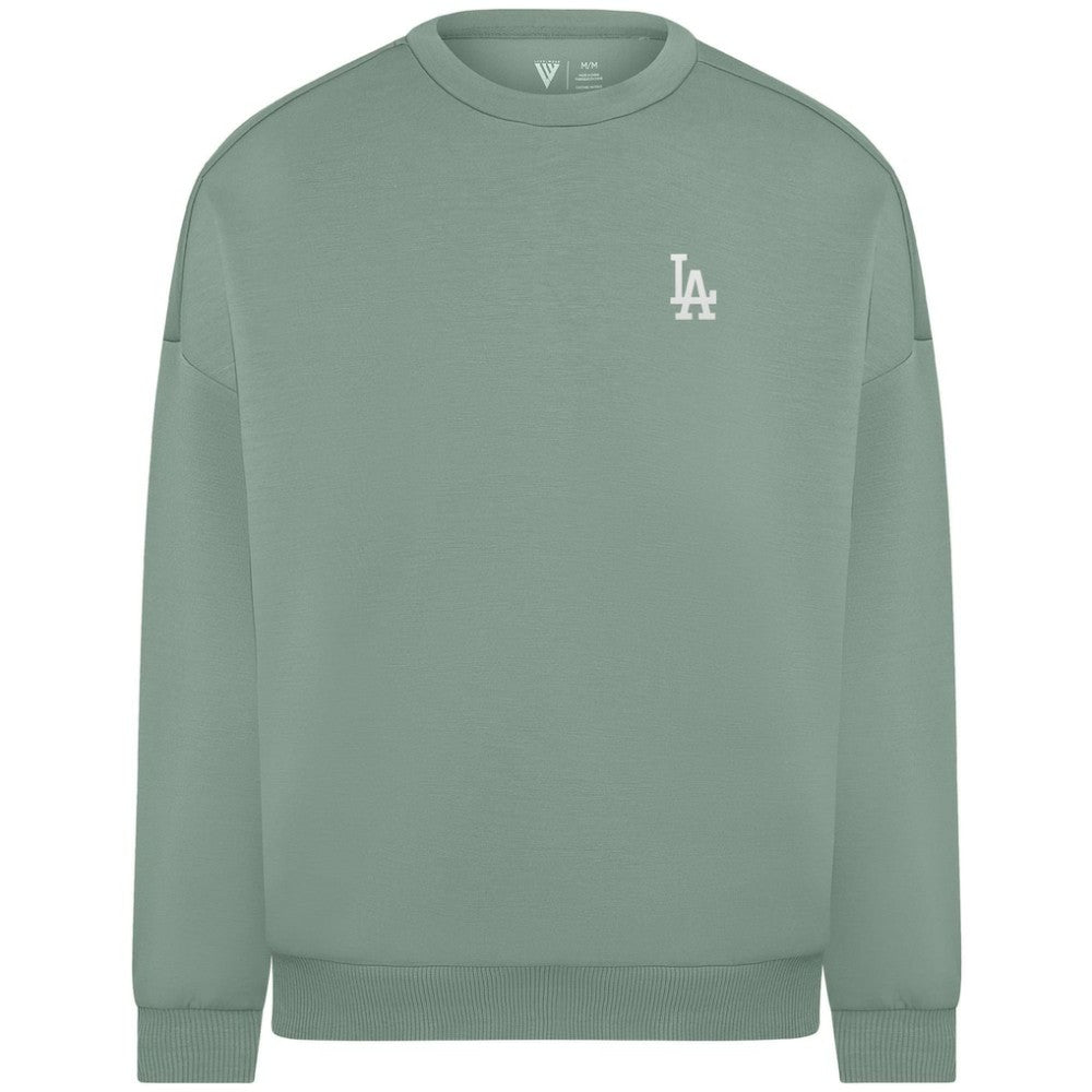 Los Angeles Dodgers Levelwear Women's Luxe Signature Tri-Blend Pullover Sweatshirt - Sage Green