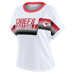 NFL Kansas City Chiefs WEAR by Erin Andrews Women's Cropped Center Stripe Dolman T-Shirt
