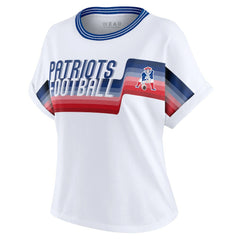 NFL New England Patriots WEAR by Erin Andrews Women's Cropped Center Stripe Dolman T-Shirt