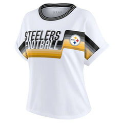 NFL Pittsburgh Steelers WEAR by Erin Andrews Women's Cropped Center Stripe Dolman T-Shirt