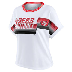 NFL San Francisco 49ers WEAR by Erin Andrews Women's Cropped Center Stripe Dolman T-Shirt