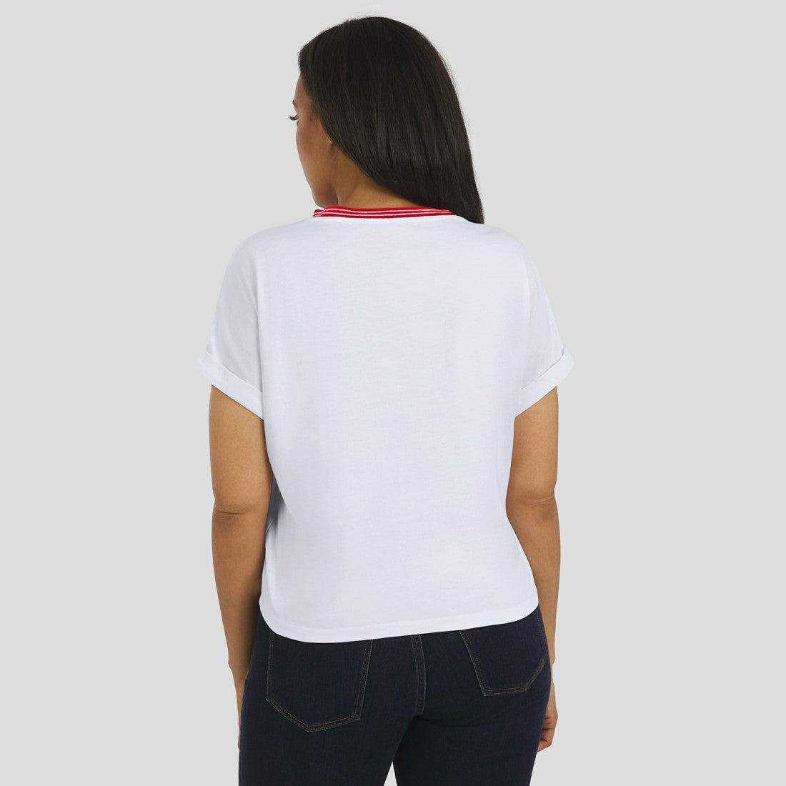 NFL Tampa Bay Buccaneers WEAR by Erin Andrews Women's Cropped Center Stripe Dolman T-Shirt