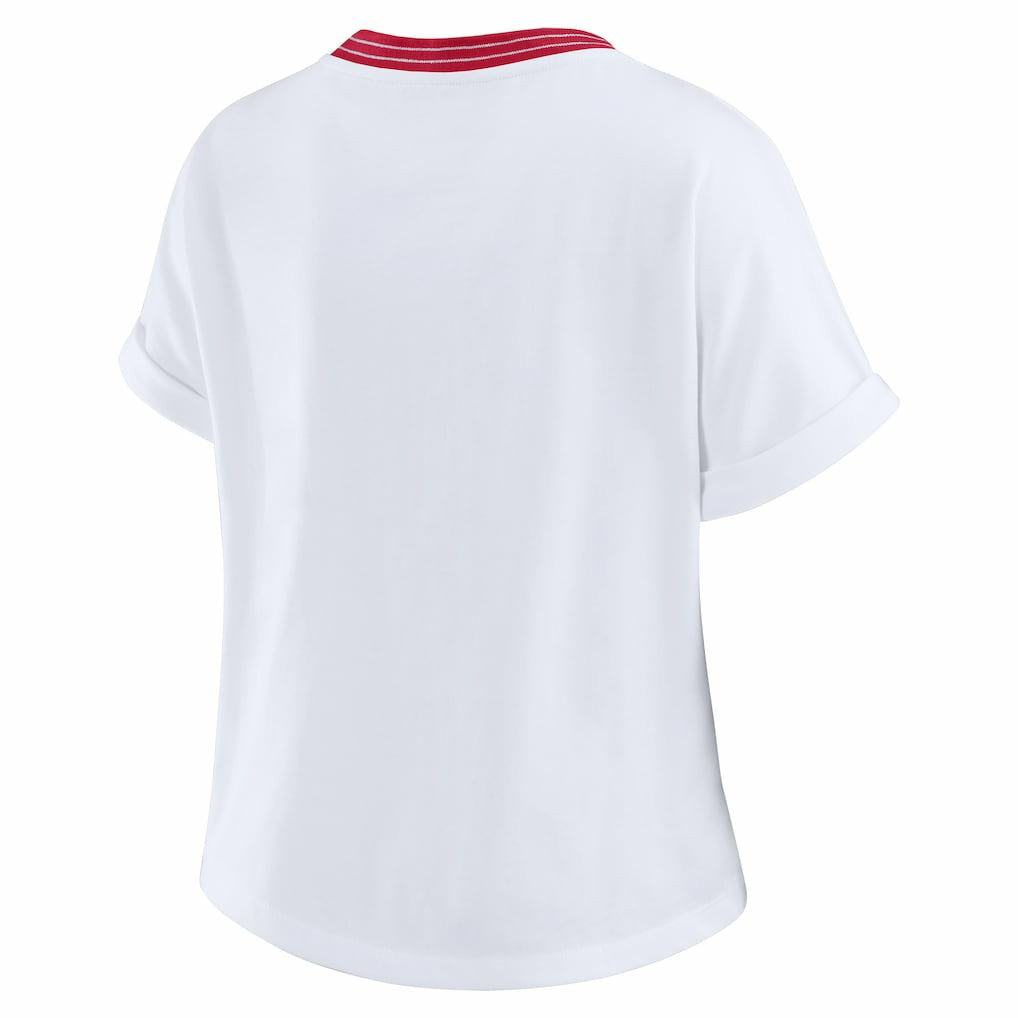 NFL Arizona Cardinals WEAR by Erin Andrews Women's Cropped Center Stripe Dolman T-Shirt