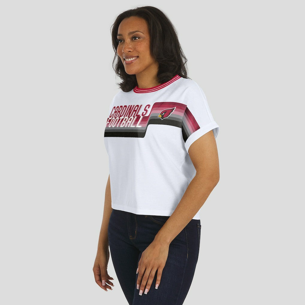 NFL Arizona Cardinals WEAR by Erin Andrews Women's Cropped Center Stripe Dolman T-Shirt