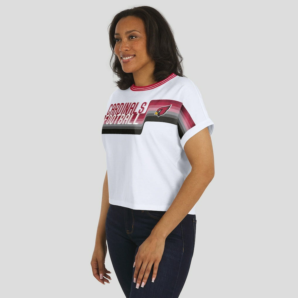 NFL Arizona Cardinals WEAR by Erin Andrews Women's Cropped Center Stripe Dolman T-Shirt
