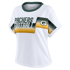 NFL Green Bay Packers WEAR by Erin Andrews Women's Cropped Center Stripe Dolman T-Shirt