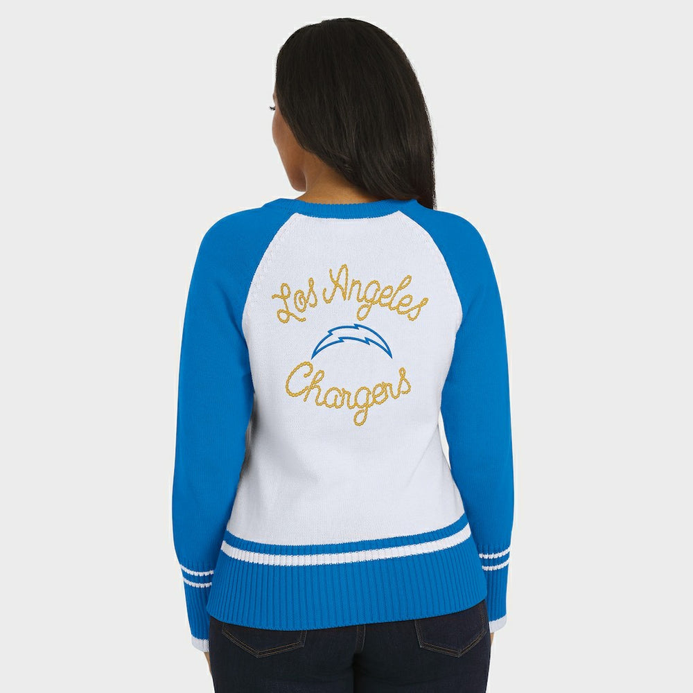 NFL Los Angeles Chargers WEAR by Erin Andrews Women's Colorblock Raglan Sweater