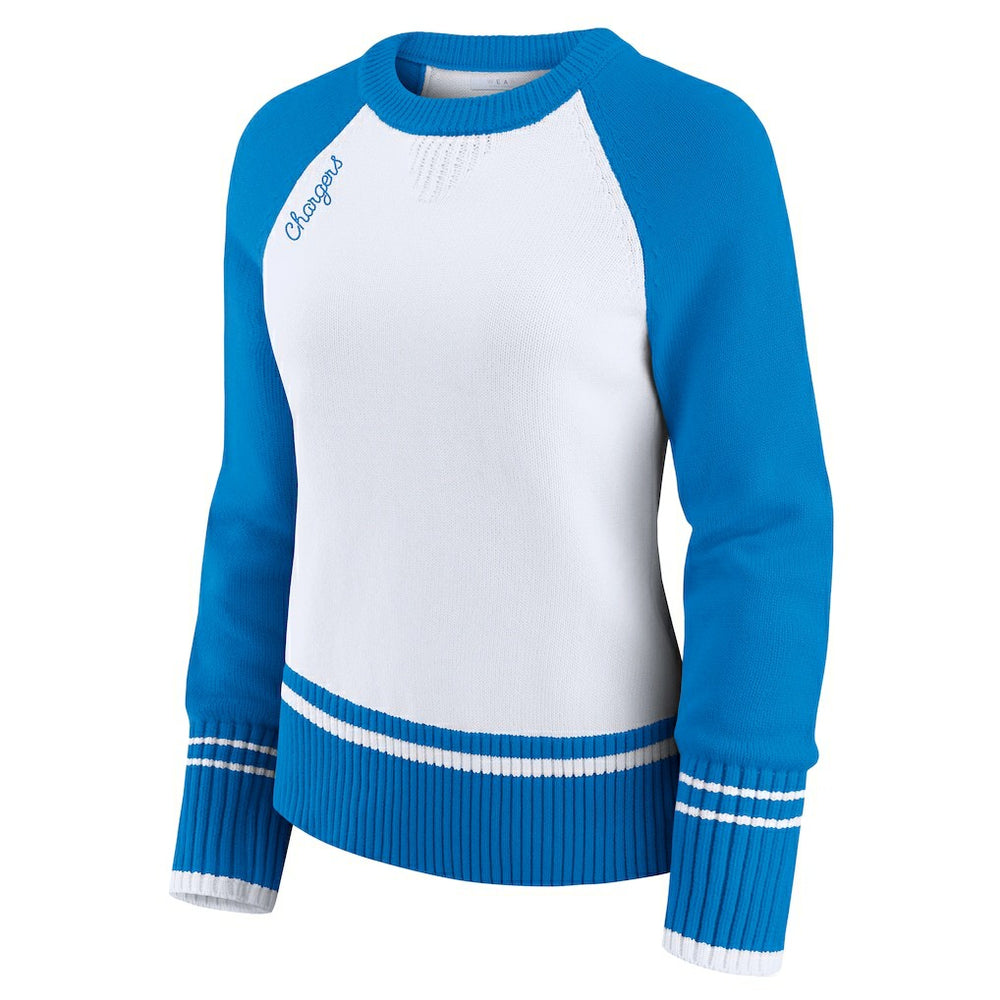 NFL Los Angeles Chargers WEAR by Erin Andrews Women's Colorblock Raglan Sweater