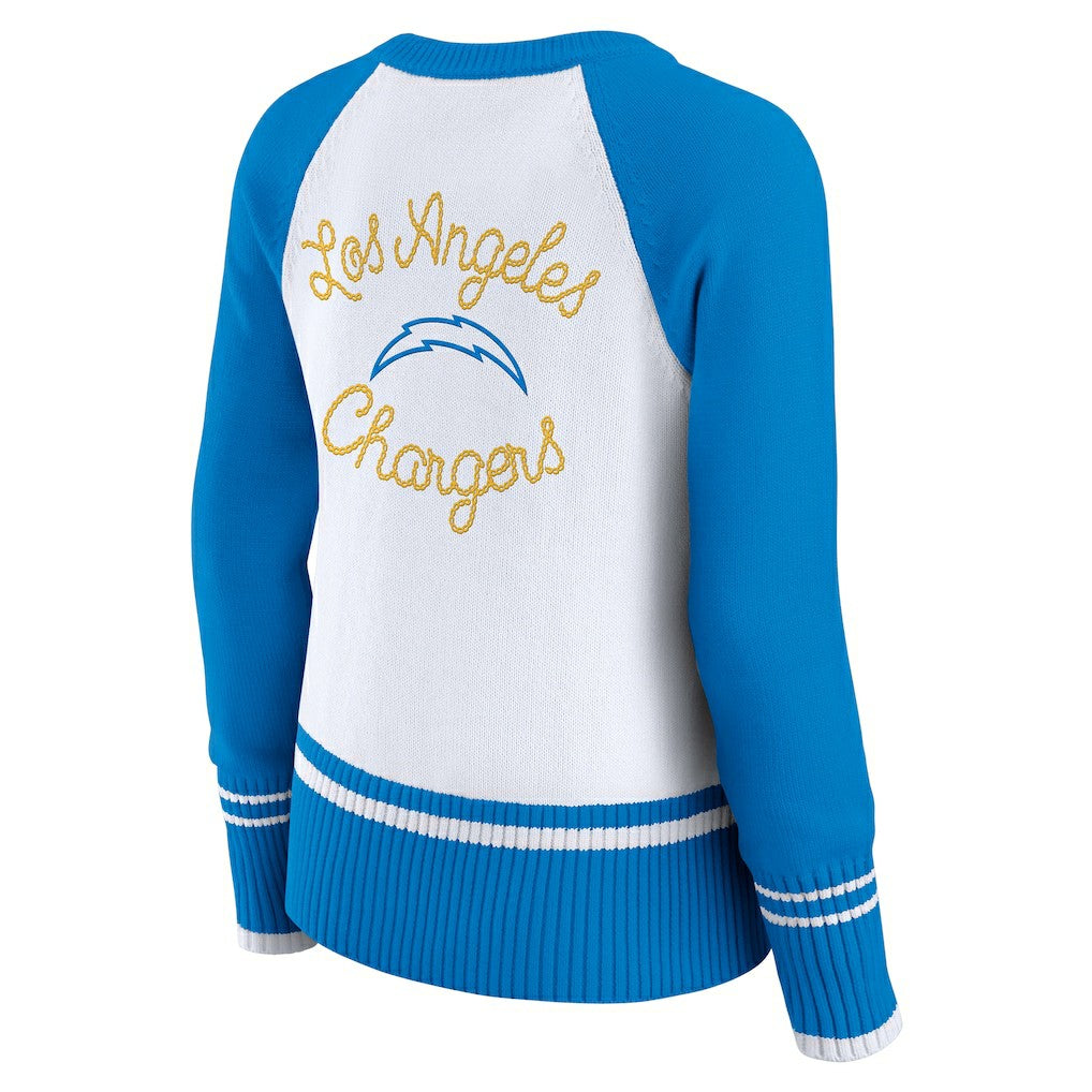 NFL Los Angeles Chargers WEAR by Erin Andrews Women's Colorblock Raglan Sweater