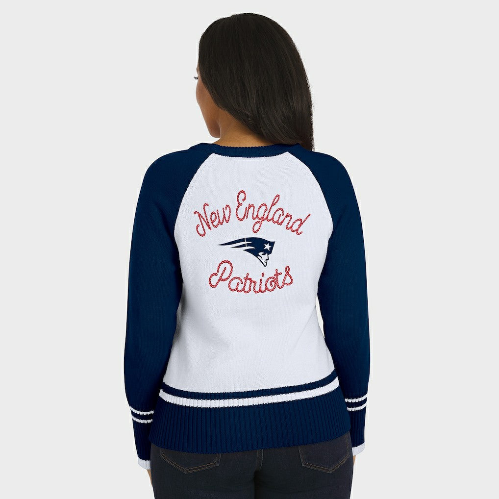 NFL New England Patriots WEAR by Erin Andrews Women's Colorblock Raglan Sweater