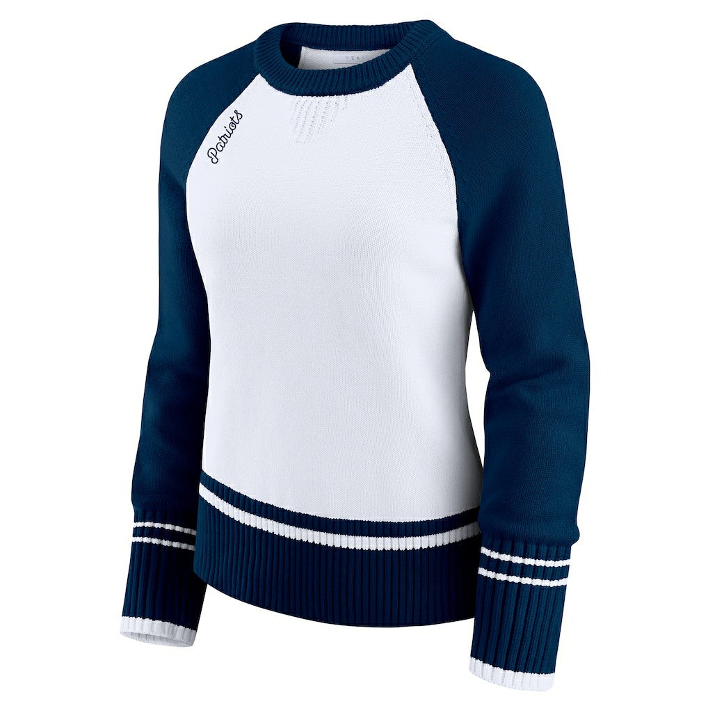 NFL New England Patriots WEAR by Erin Andrews Women's Colorblock Raglan Sweater