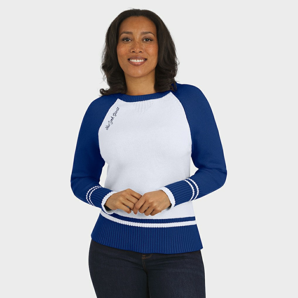 NFL New York Giants WEAR by Erin Andrews Women's Colorblock Raglan Sweater