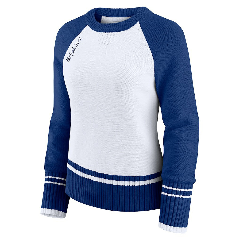 NFL New York Giants WEAR by Erin Andrews Women's Colorblock Raglan Sweater