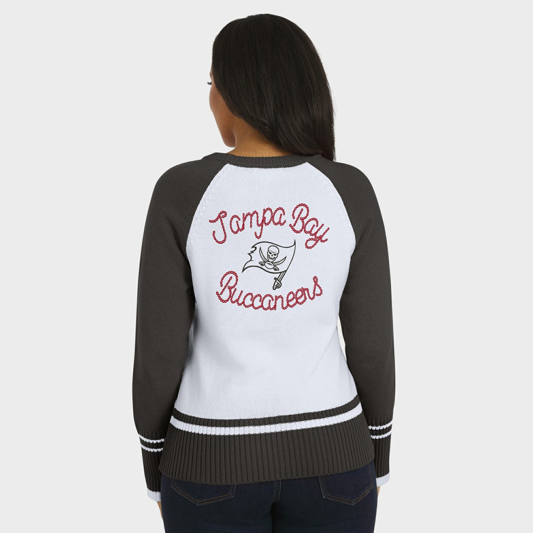 NFL Tampa Bay Buccaneers WEAR by Erin Andrews Women's Colorblock Raglan Sweater