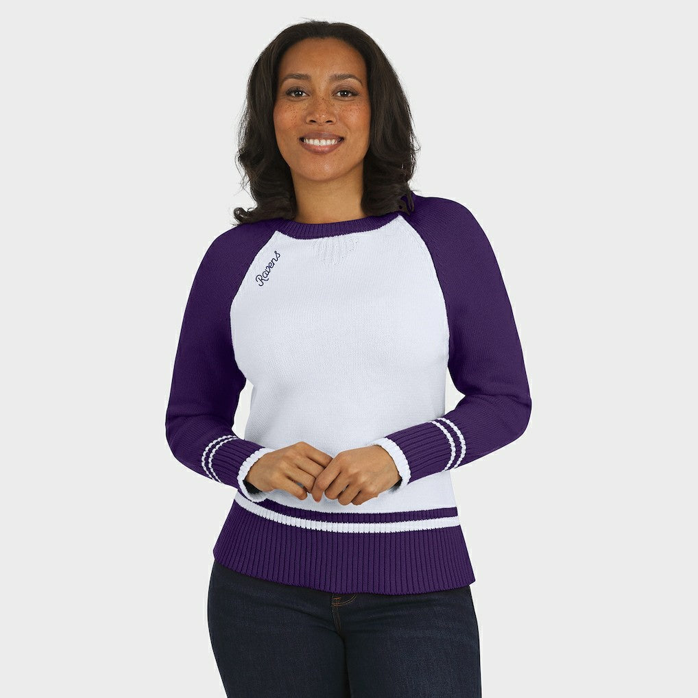 NFL Baltimore Ravens WEAR by Erin Andrews Women's Colorblock Raglan Sweater