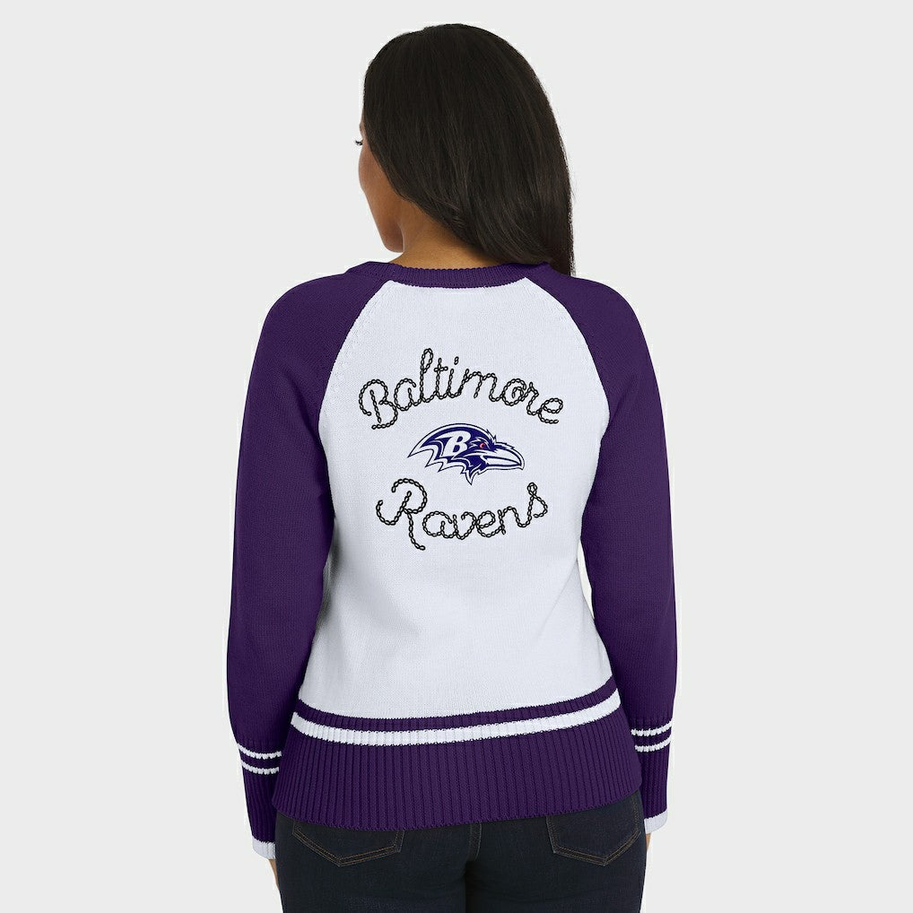 NFL Baltimore Ravens WEAR by Erin Andrews Women's Colorblock Raglan Sweater