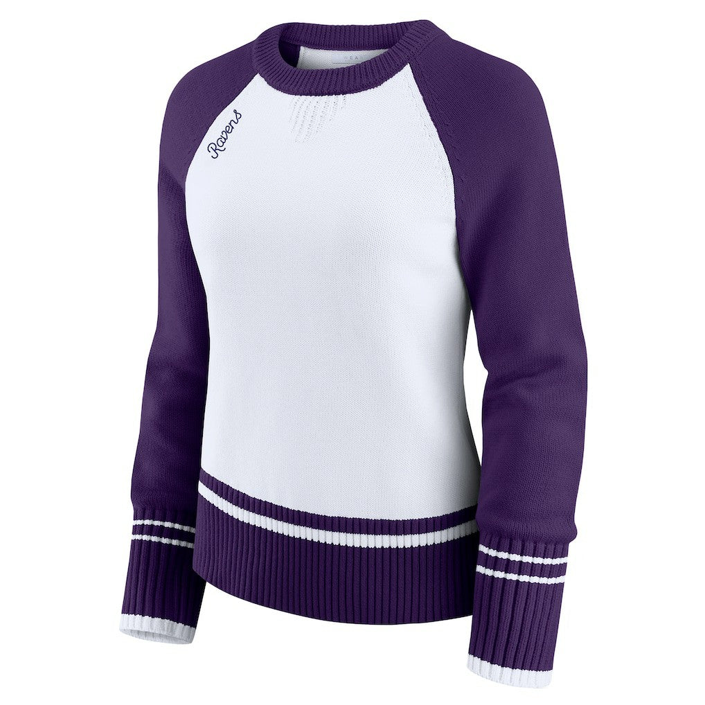 NFL Baltimore Ravens WEAR by Erin Andrews Women's Colorblock Raglan Sweater