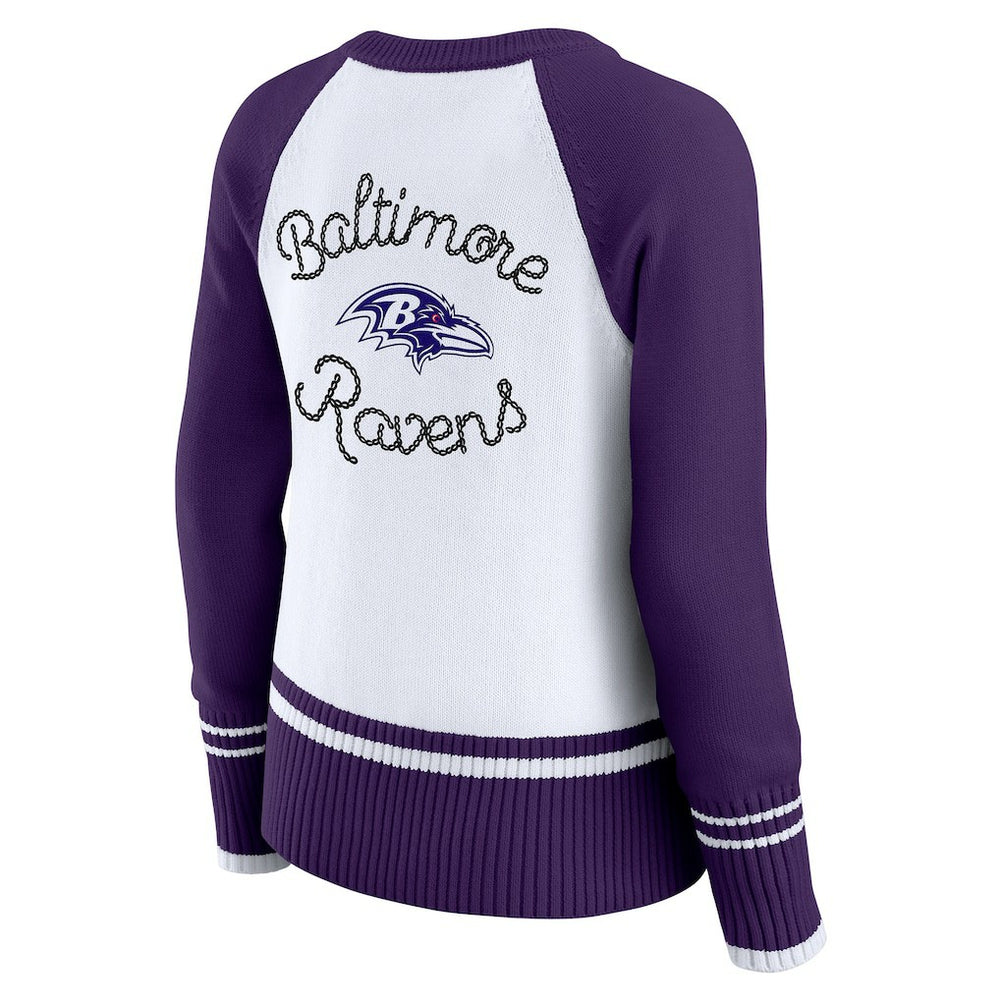 NFL Baltimore Ravens WEAR by Erin Andrews Women's Colorblock Raglan Sweater