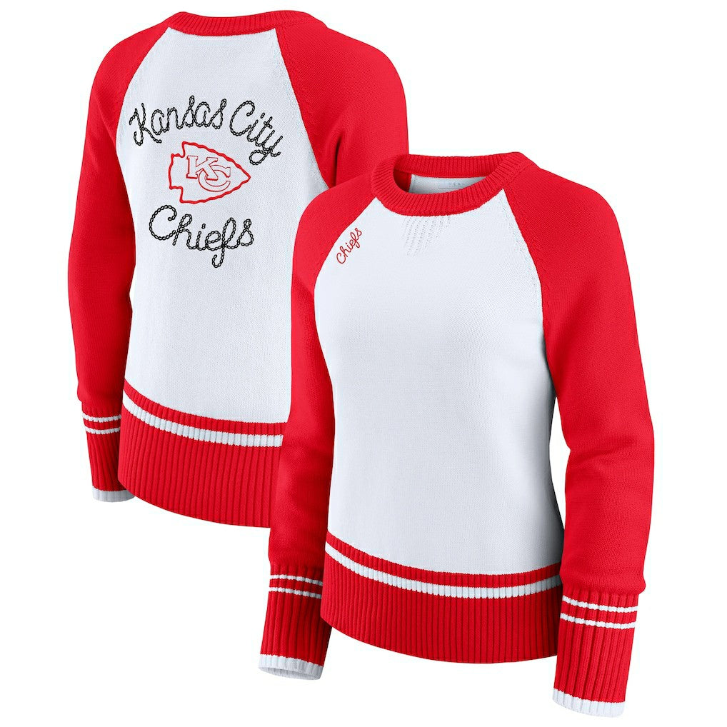 NFL Kansas City Chiefs WEAR by Erin Andrews Women's Colorblock Raglan Sweater