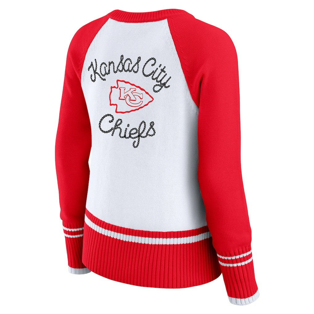 NFL Kansas City Chiefs WEAR by Erin Andrews Women's Colorblock Raglan Sweater