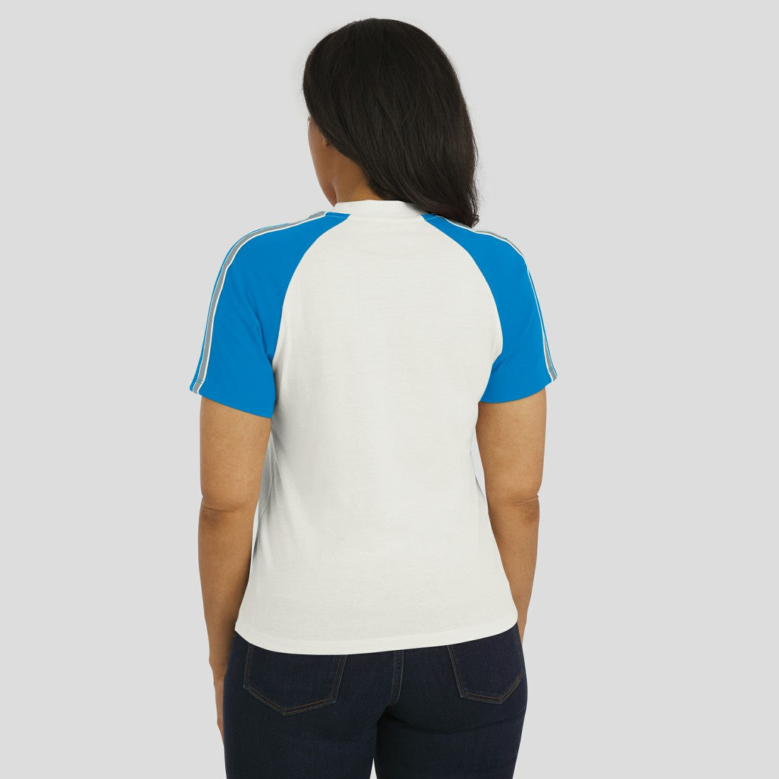 NFL Detroit Lions WEAR by Erin Andrews Women's Sleeve Stripe Distressed Raglan T-Shirt