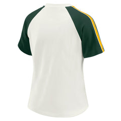 NFL Green Bay Packers WEAR by Erin Andrews Women's Sleeve Stripe Distressed Raglan T-Shirt