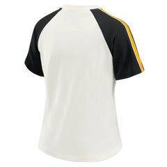 NFL Pittsburgh Steelers WEAR by Erin Andrews Women's Sleeve Stripe Distressed Raglan T-Shirt