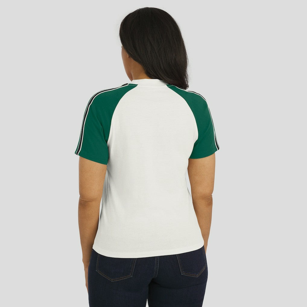 NFL New York Jets WEAR by Erin Andrews Women's Sleeve Stripe Distressed Raglan T-Shirt