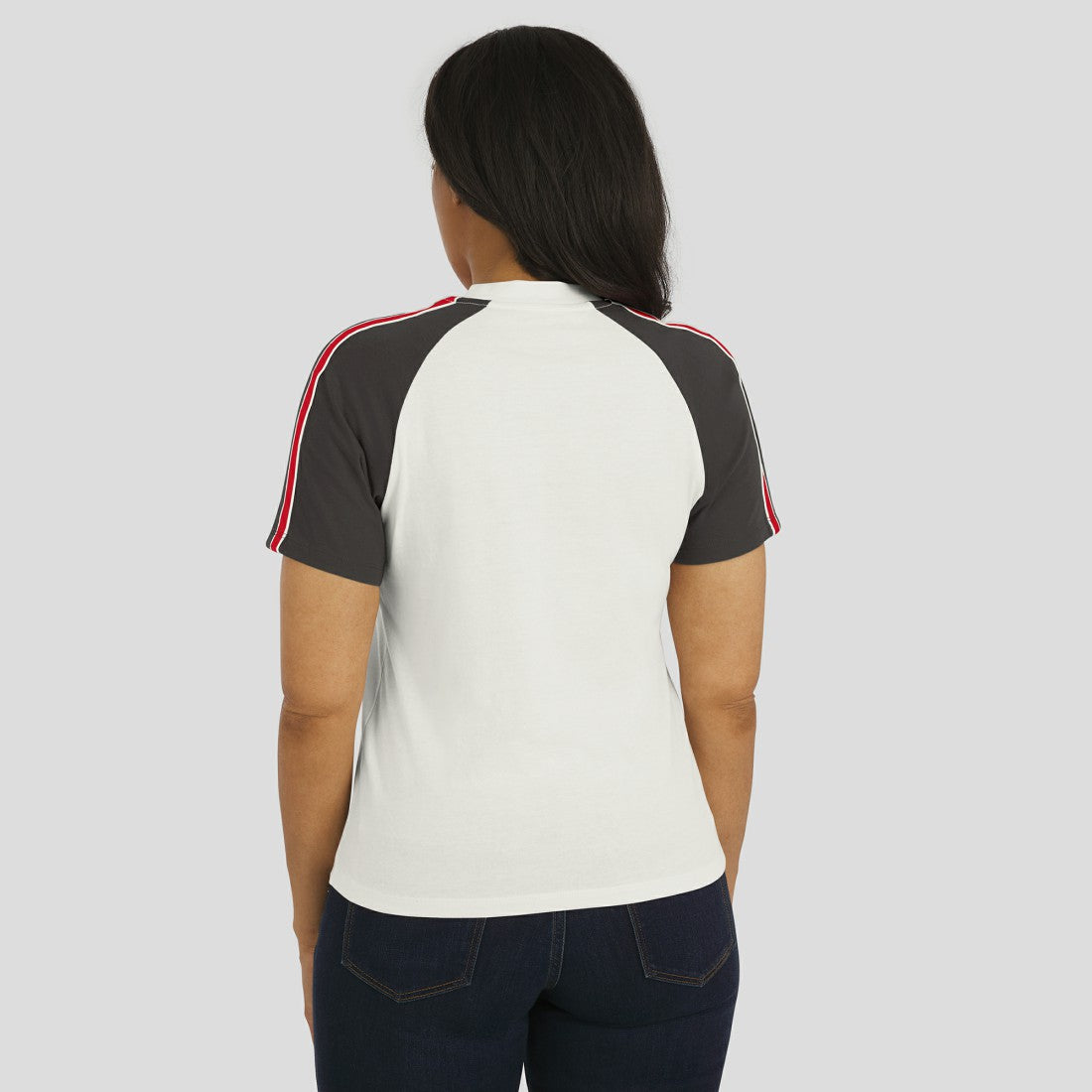 NFL Tampa Bay Buccaneers WEAR by Erin Andrews Women's Sleeve Stripe Distressed Raglan T-Shirt