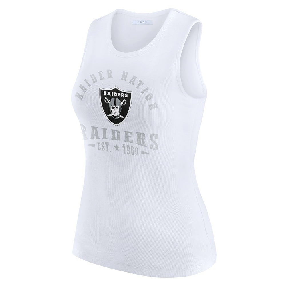 NFL Las Vegas Raiders WEAR by Erin Andrews Women's Ribbed Graphic Tank Top