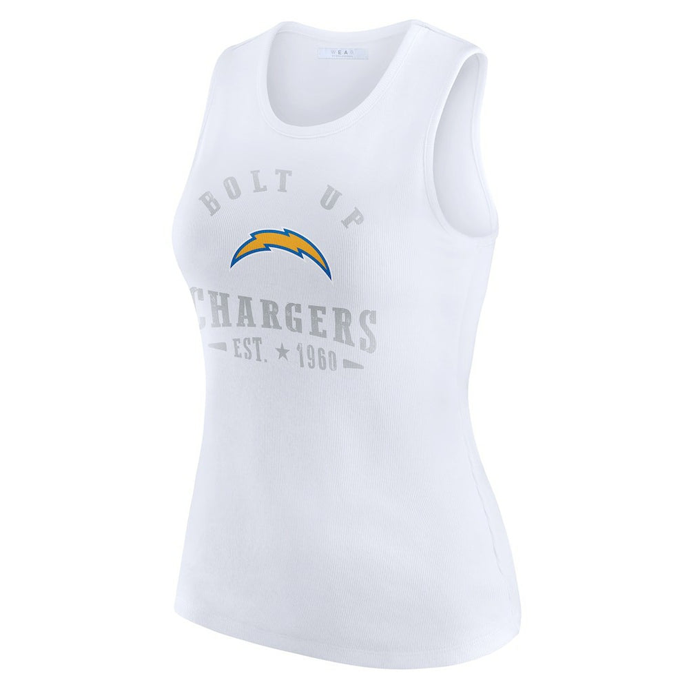 NFL Los Angeles Chargers WEAR by Erin Andrews Women's Ribbed Graphic Tank Top