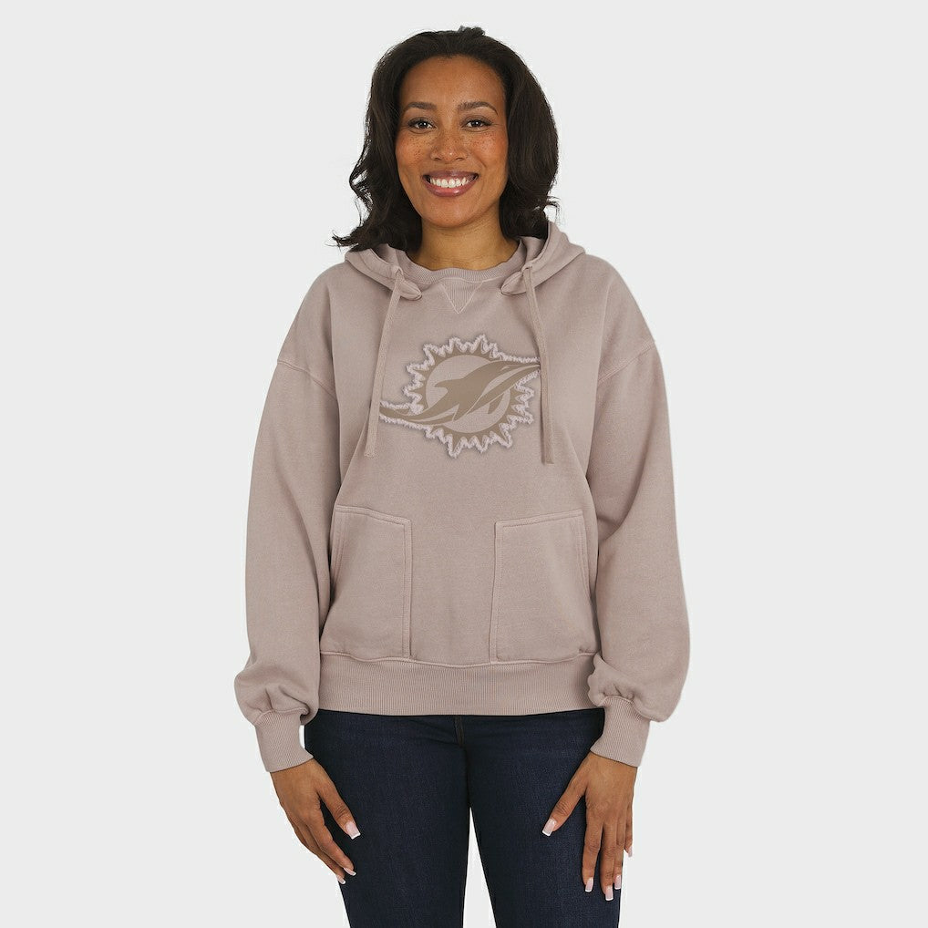 NFL Miami Dolphins WEAR by Erin Andrews Women's Washed Pullover Crewdie