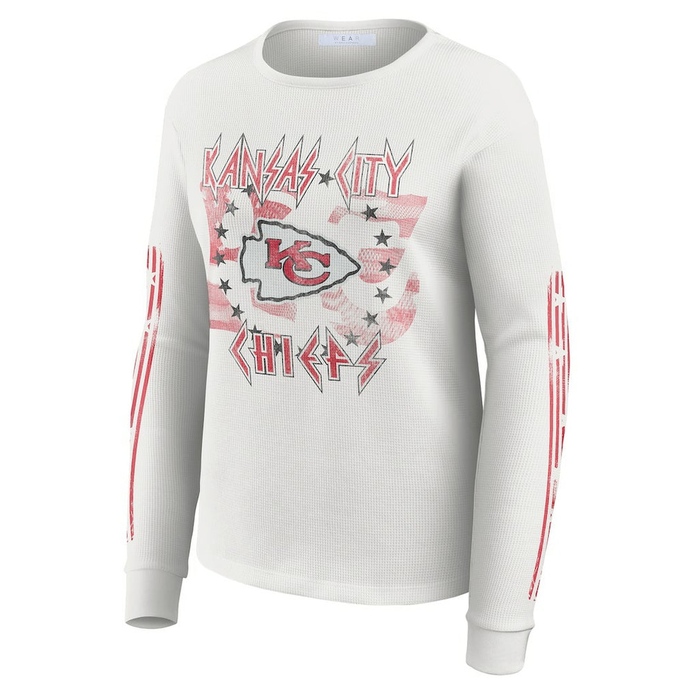 NFL Kansas City Chiefs WEAR by Erin Andrews Women's Graphic Waffle Long-Sleeve T-Shirt