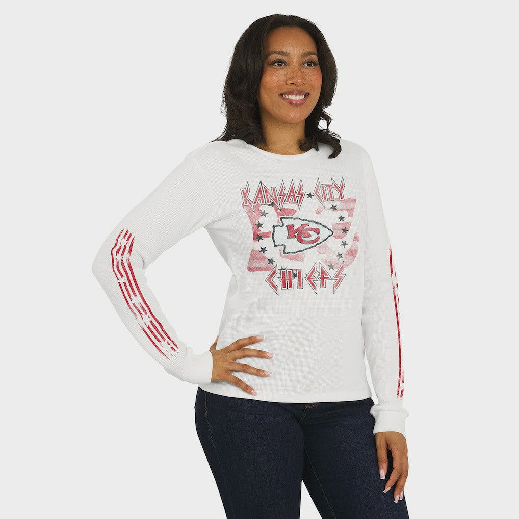 NFL Kansas City Chiefs WEAR by Erin Andrews Women's Graphic Waffle Long-Sleeve T-Shirt