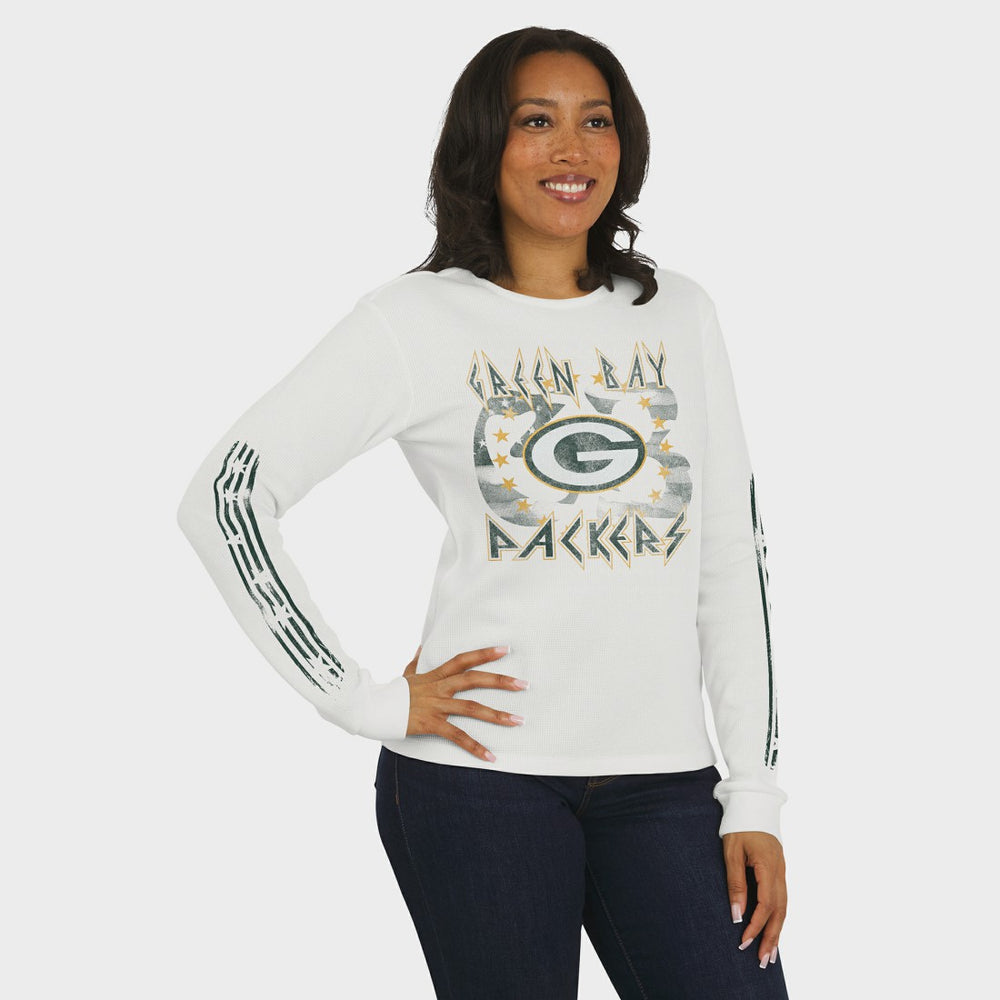 NFL Green Bay Packers WEAR by Erin Andrews Women's Graphic Waffle Long-Sleeve T-Shirt