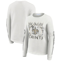 NFL New Orleans Saints WEAR by Erin Andrews Women's Graphic Waffle Long-Sleeve T-Shirt