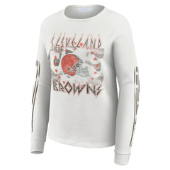 NFL Cleveland Browns WEAR by Erin Andrews Women's Graphic Waffle Long-Sleeve T-Shirt
