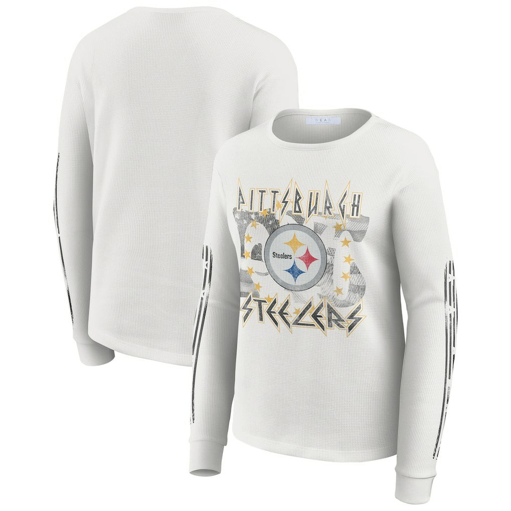 NFL Pittsburgh Steelers WEAR by Erin Andrews Women's Graphic Waffle Long-Sleeve T-Shirt