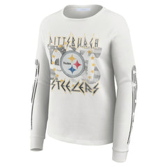 NFL Pittsburgh Steelers WEAR by Erin Andrews Women's Graphic Waffle Long-Sleeve T-Shirt