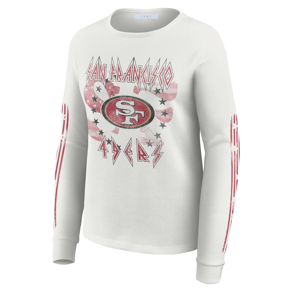 NFL San Francisco 49ers WEAR by Erin Andrews Women's Graphic Waffle Long-Sleeve T-Shirt