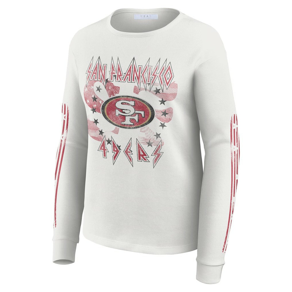 NFL San Francisco 49ers WEAR by Erin Andrews Women's Graphic Waffle Long-Sleeve T-Shirt
