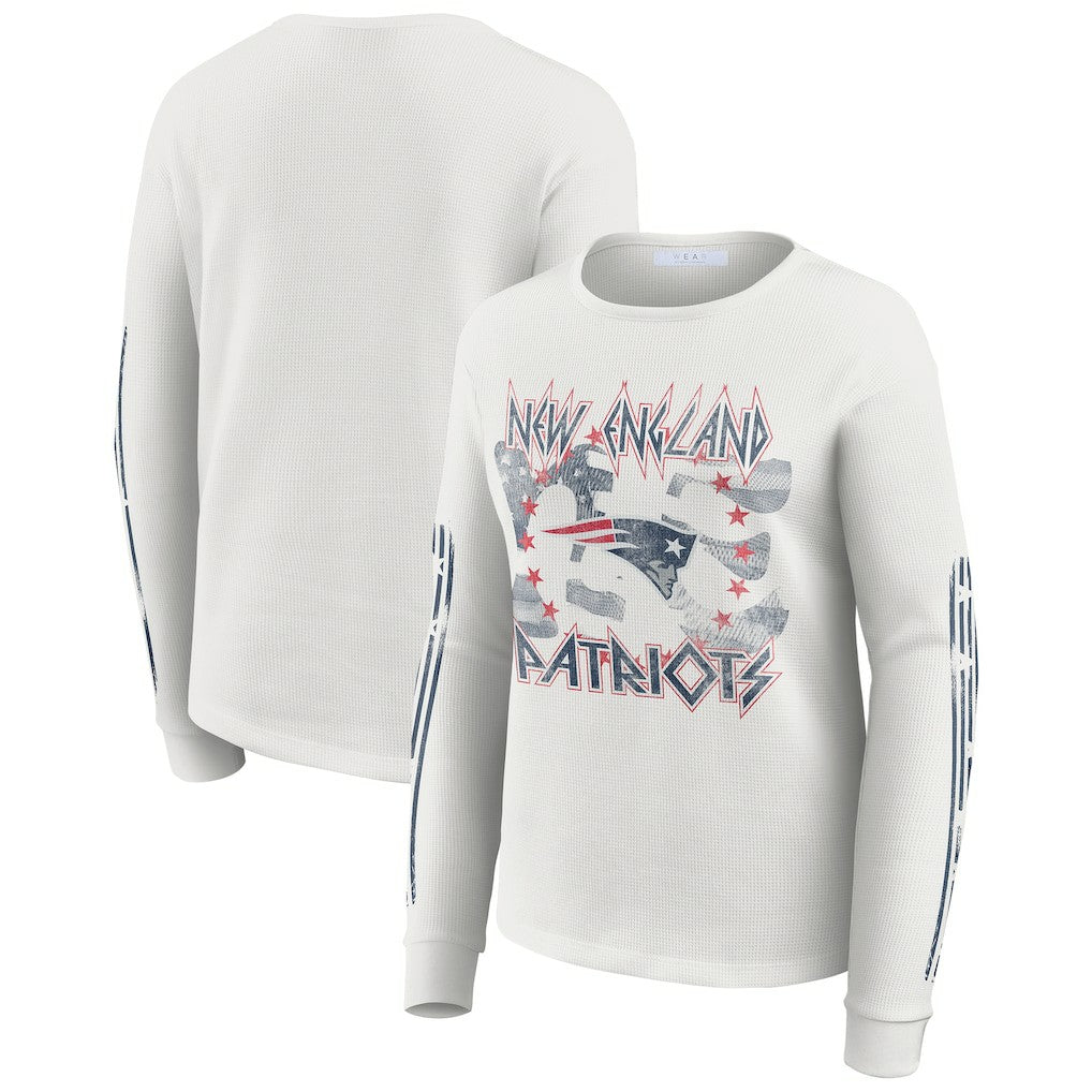 NFL New England Patriots WEAR by Erin Andrews Women's Graphic Waffle Long-Sleeve T-Shirt