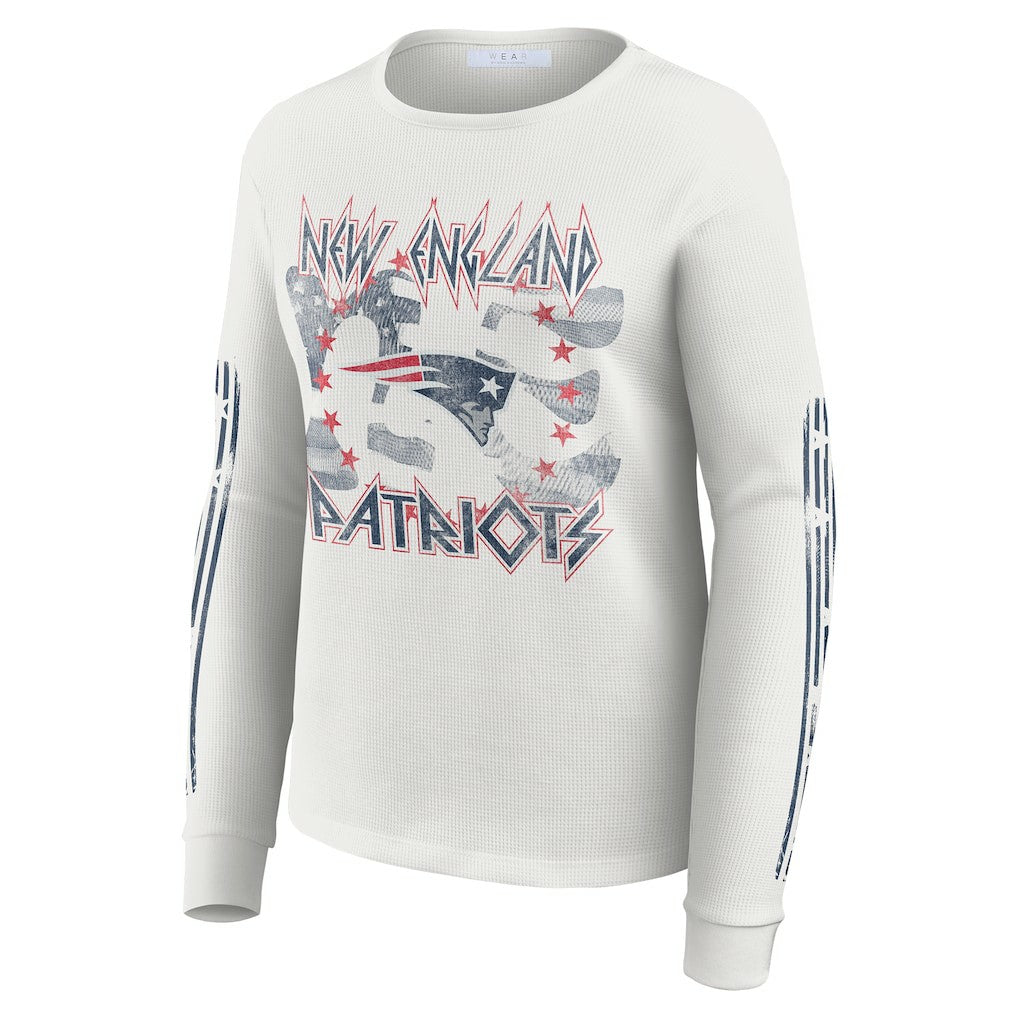 NFL New England Patriots WEAR by Erin Andrews Women's Graphic Waffle Long-Sleeve T-Shirt