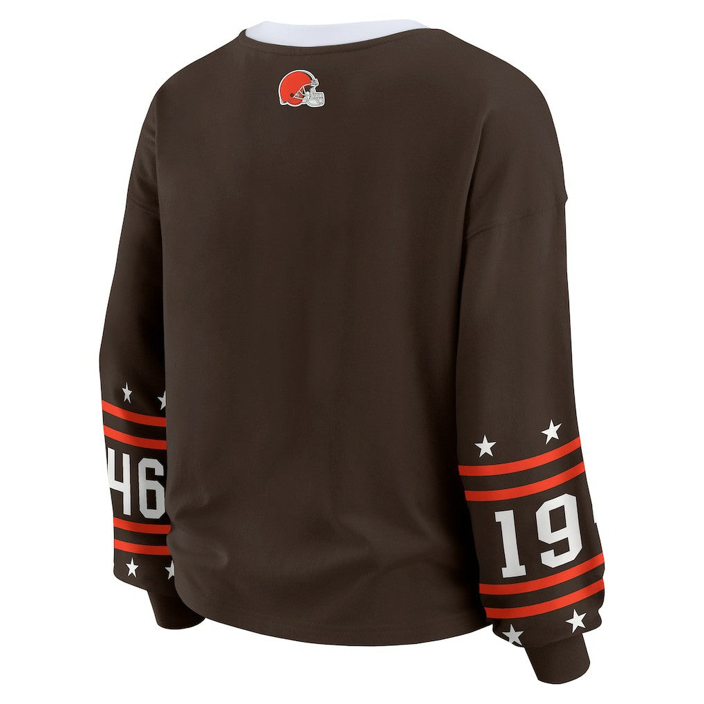 NFL Cleveland Browns WEAR by Erin Andrews Women's Sport Long-Sleeve T-Shirt