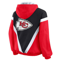 NFL Kansas City Chiefs WEAR by Erin Andrews Women's Plus Size Retro Crinkle Full-Zip Hoodie Windbreaker Jacket