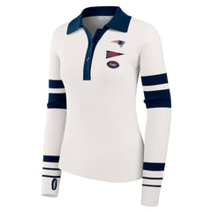 NFL New England Patriots WEAR by Erin Andrews Women's Ribbed Henley Polo Sweater
