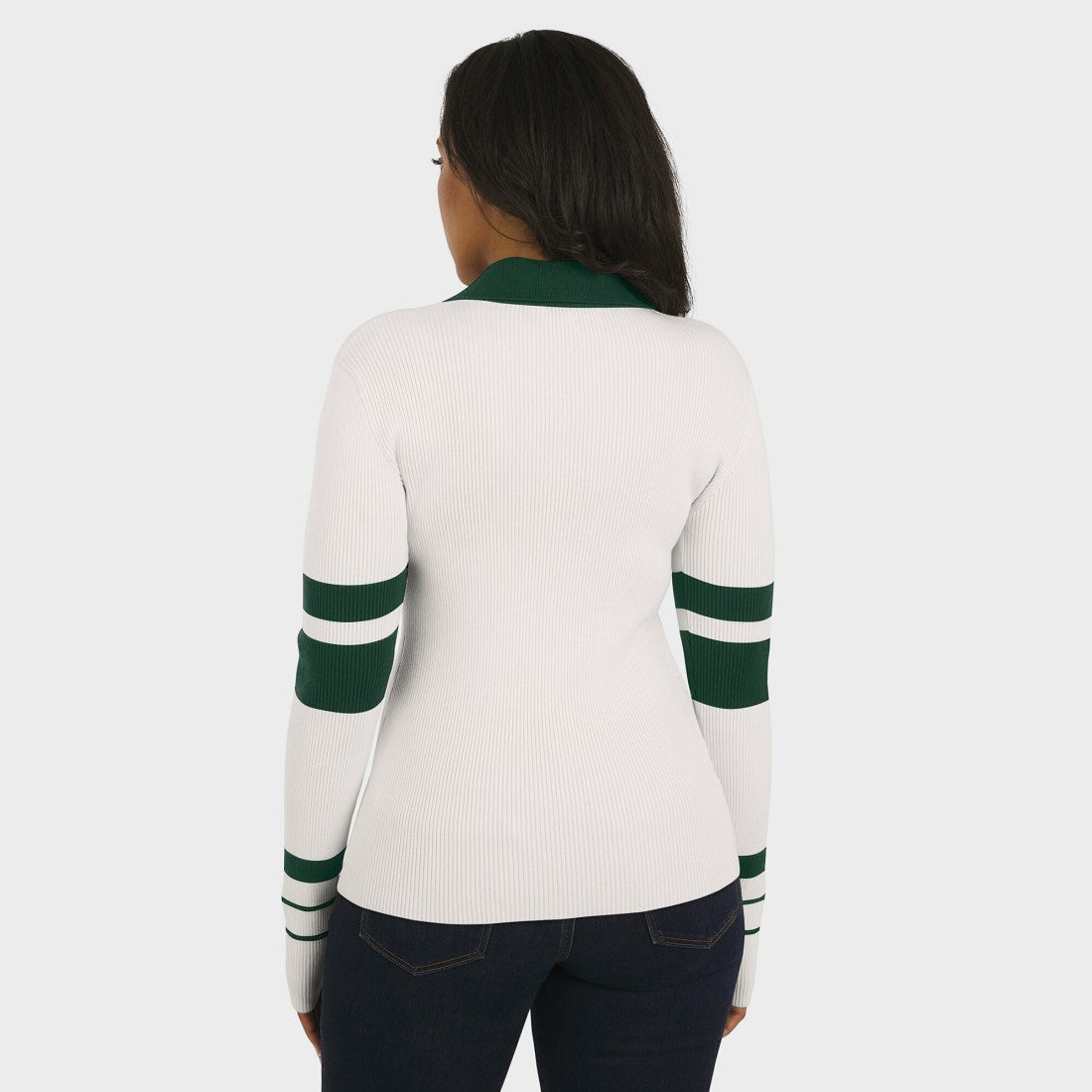 NFL Green Bay Packers WEAR by Erin Andrews Women's Ribbed Henley Polo Sweater